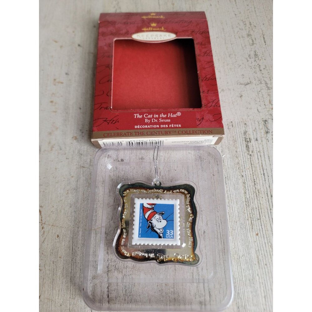 Hallmark cat in the hat‎ Dr Seuss vintage ornament Xmas stamp